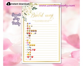 Ivory roses Bridal Shower Emoji Pictionary game,(123)